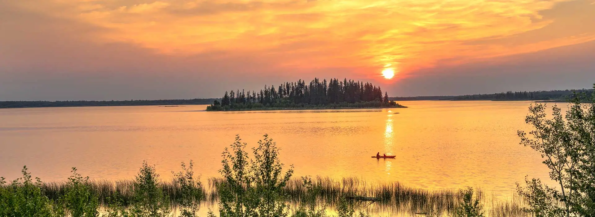 Astotin Lake at the Elk Island National Park 
