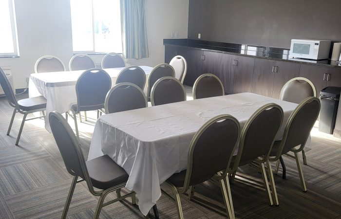 Bruderheim 2nd floor meeting room showing serving area