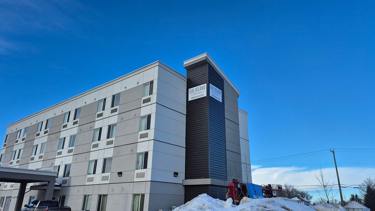 Bruderheim Exterior with new sign angled
