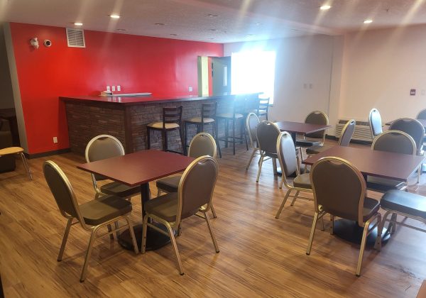 Bruderheim Main Floor Lounge bar stools and tables Bruderheim Main Floor Lounge bar stools and tables